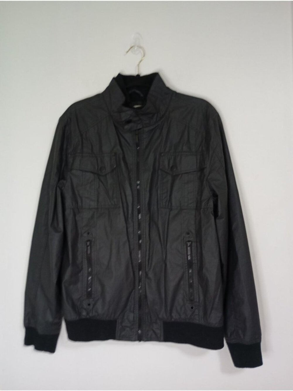 Jeans By Buffalo Mens Black Full-Zip Lightweight Puffers Jacket Pockets Size M